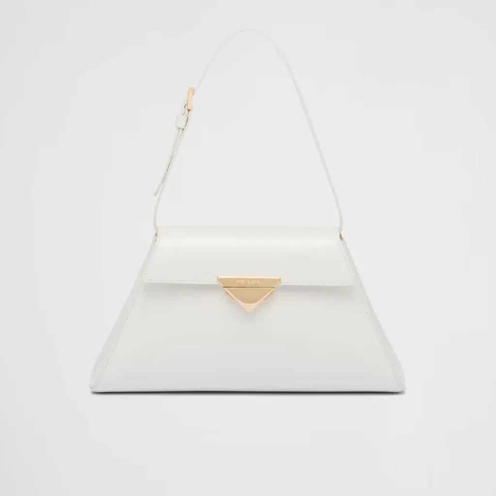 prada beyaz geometrik şekilli çanta