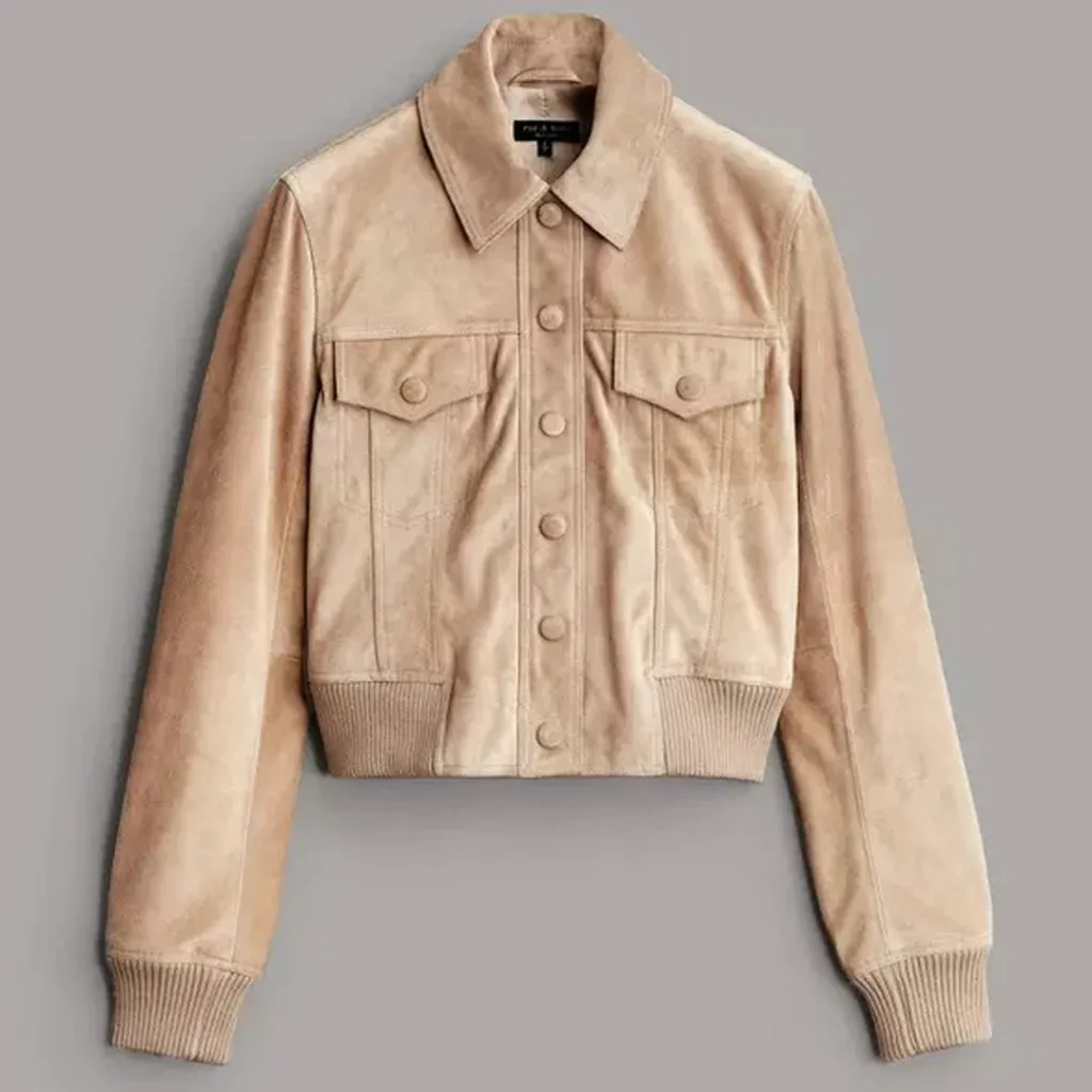 Rag Bone markasının ten rengi süet ceket modeli