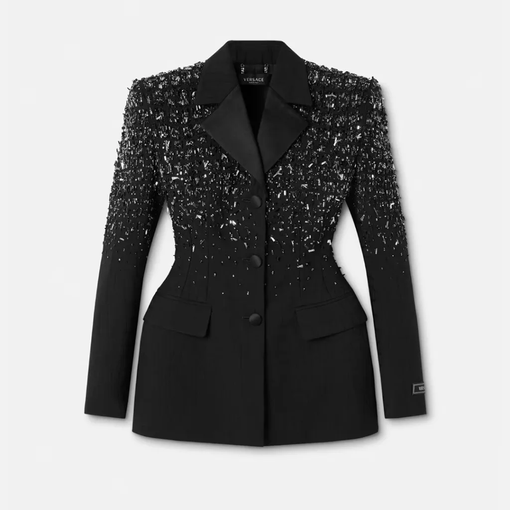 Versace markasının siyah renkli blazer ceket modeli